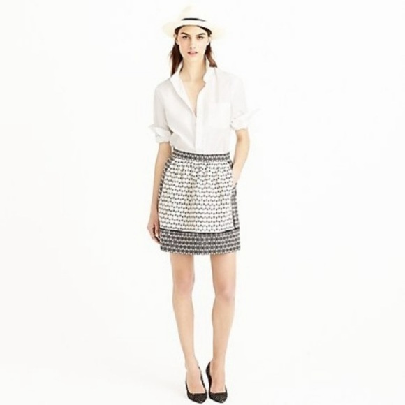 J Crew Textured Block Print Graphic Mini Skirt - Picture 2 of 9